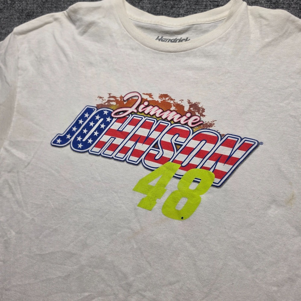 Vintage Style Jimmie Johnson 48 NASCAR Salutes Patriotic T Shirt Mens 2XL USA